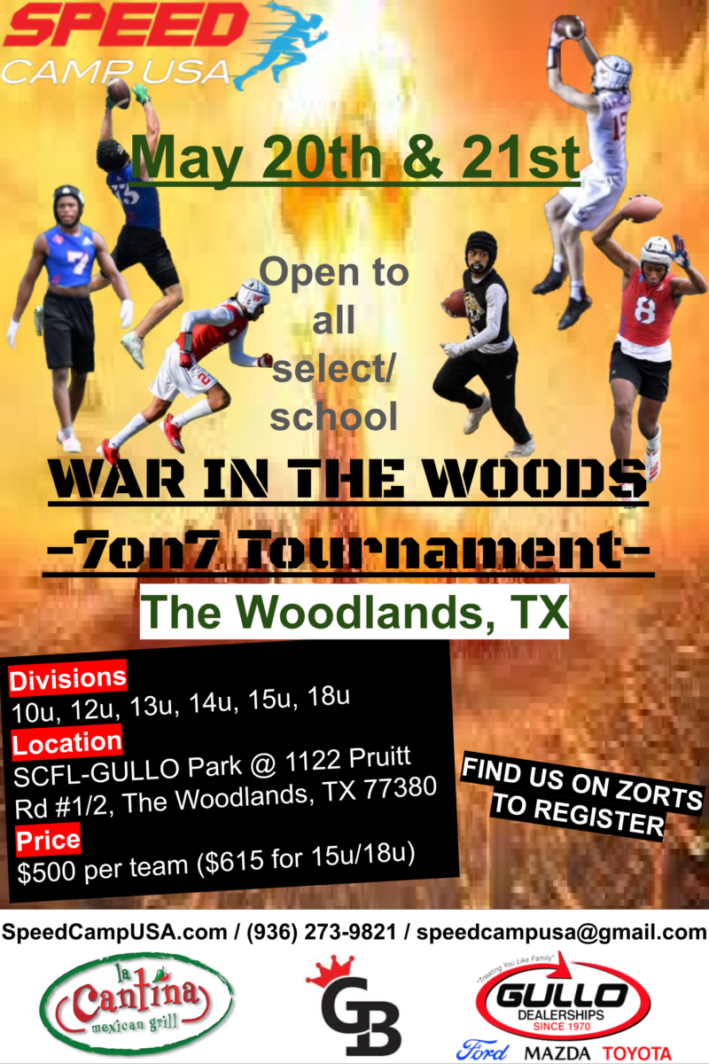 War In The Woods 7 on 7 Football Tournament Speed Camp USA